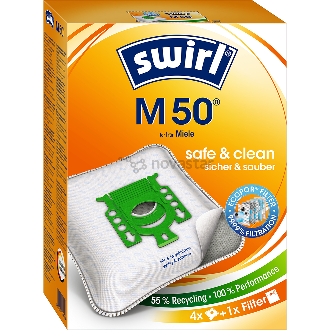 Dulkių siurblių maišeliai Swirl M 50, 4vnt