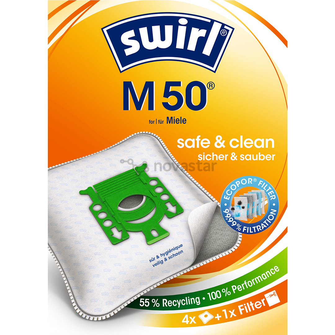Dulkių siurblių maišeliai Swirl M 50, 4vnt
