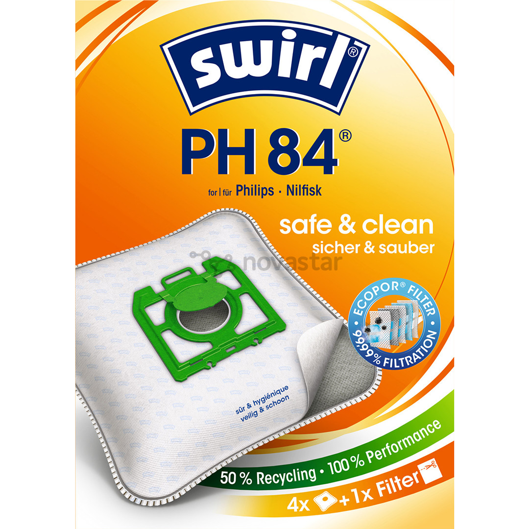 Swirl Micropor PH 84, 4 vnt. - Dulkių maišeliai
