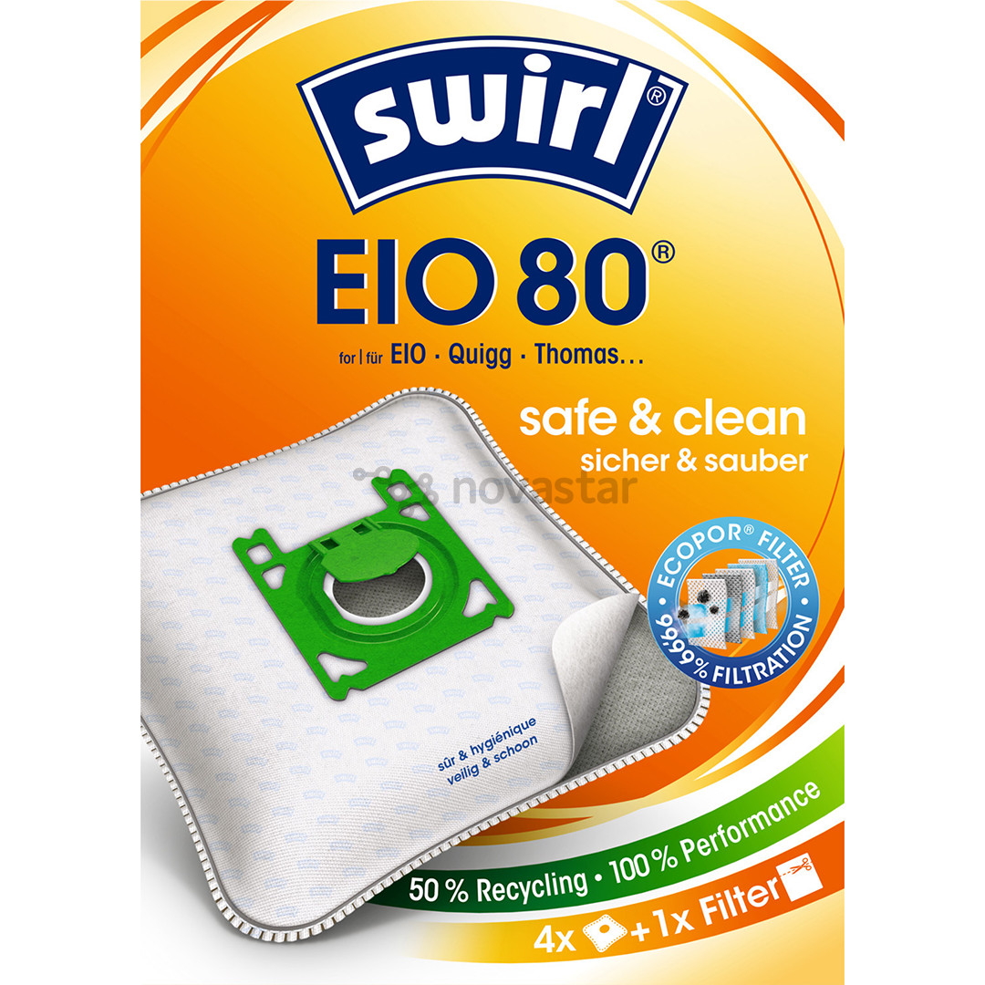 Swirl Micropor EIO 80, 4 vnt. - Dulkių maišeliai