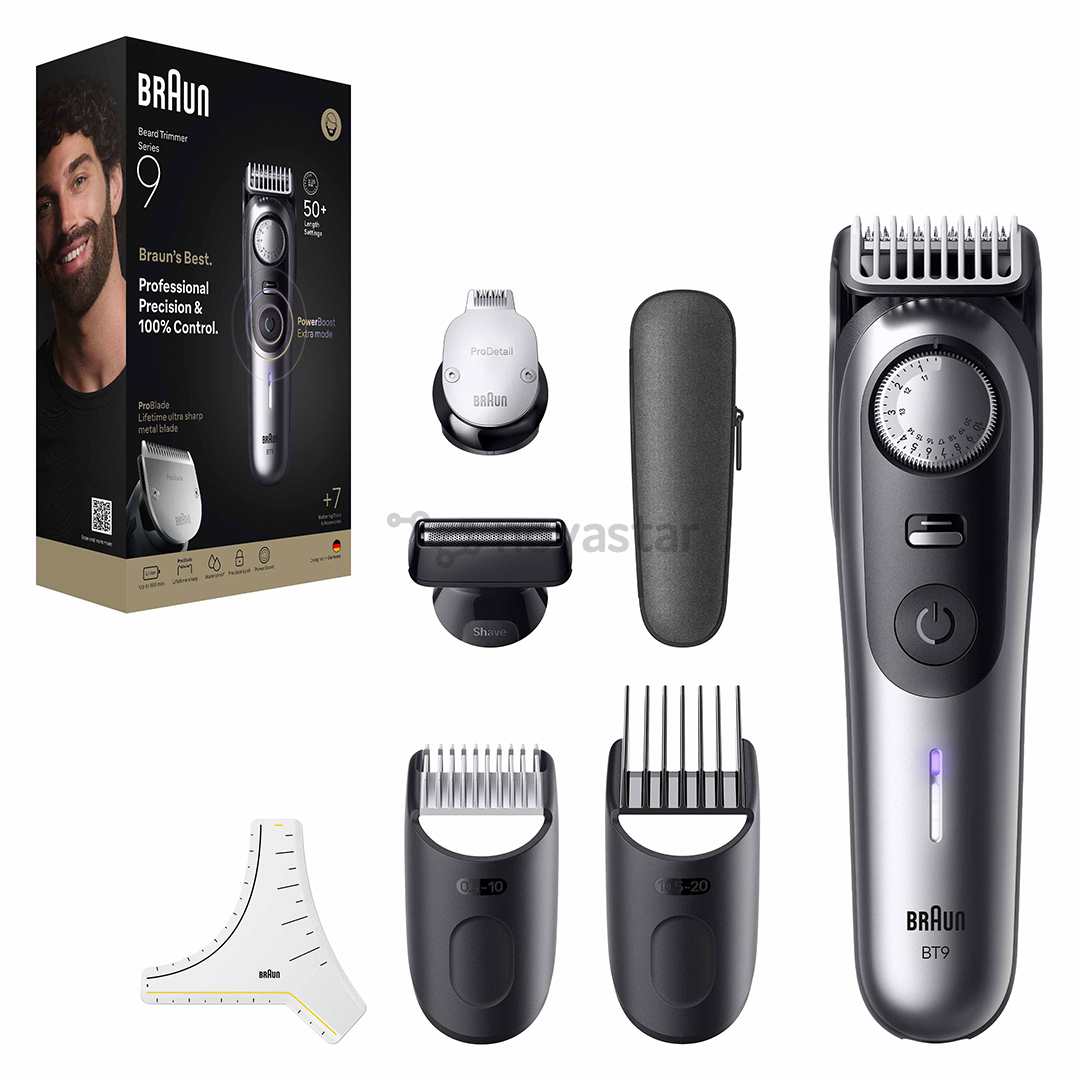 Barzdaskutė Braun Series 9, pilka/juoda