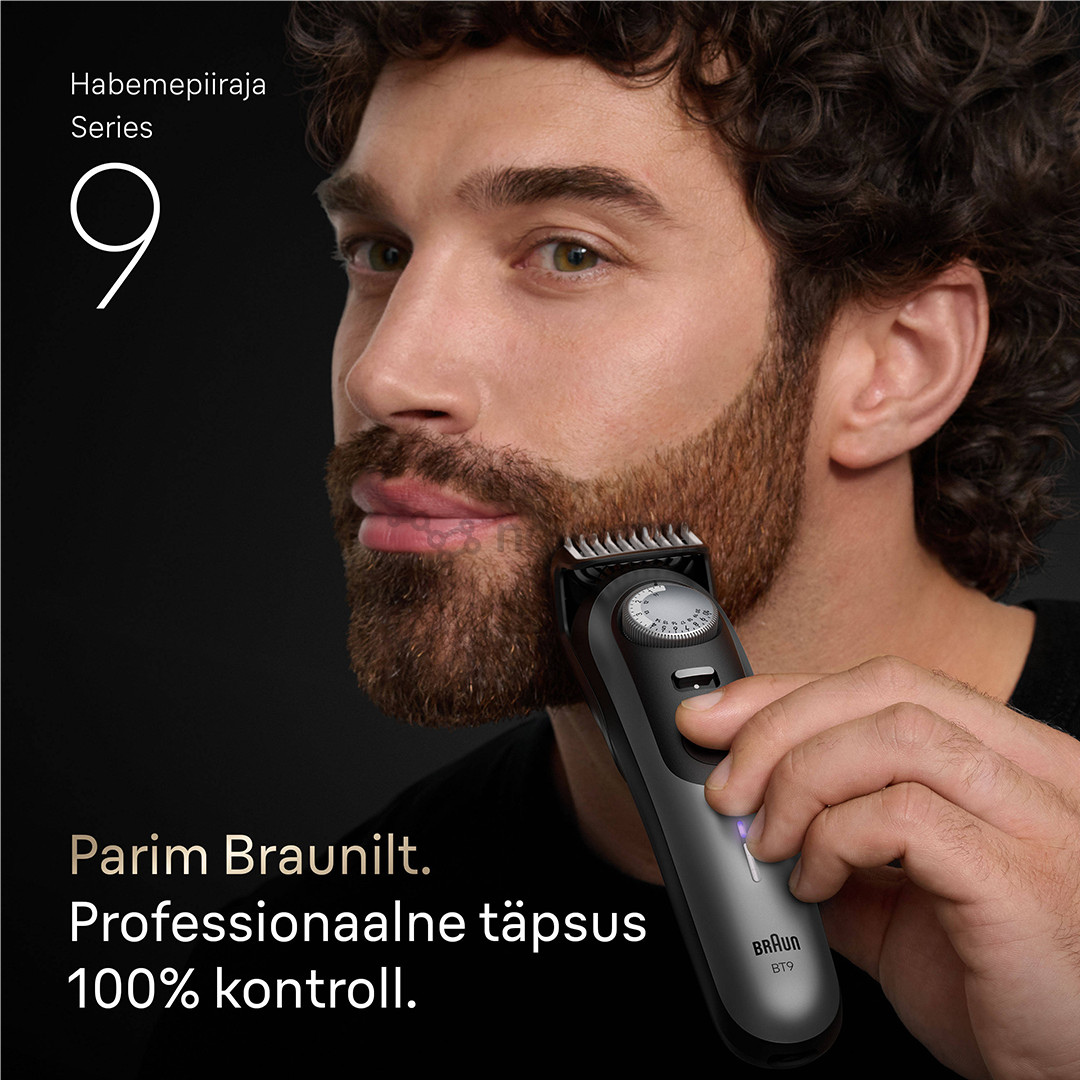 Braun Series 9, серый/черный - Триммер для бороды