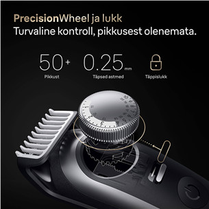 Braun Series 9, серый/черный - Триммер для бороды