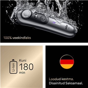 Braun Series 9, серый/черный - Триммер для бороды