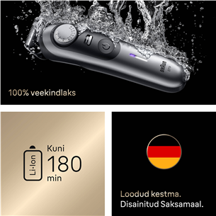 Barzdaskutė Braun Series 9, pilka/juoda