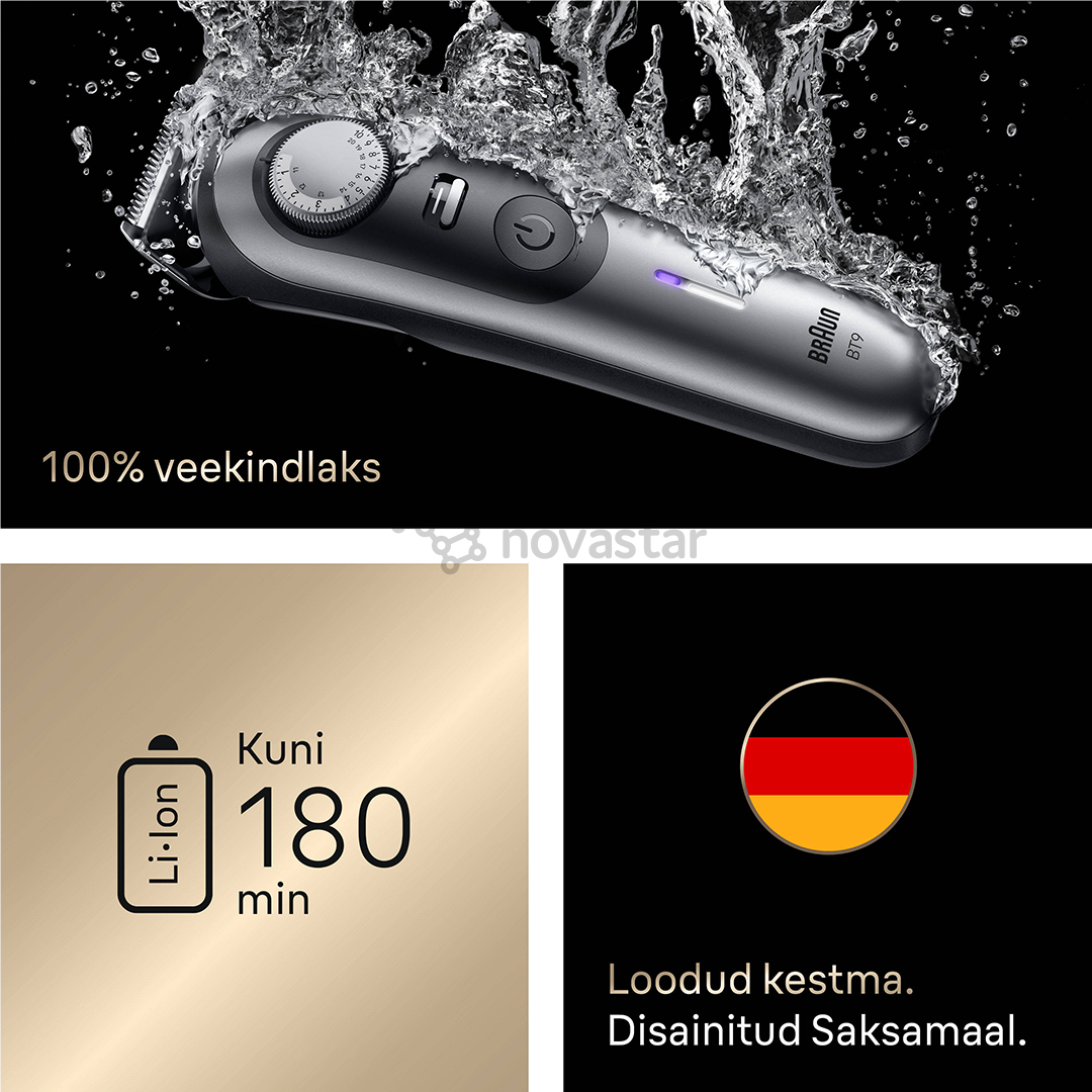 Barzdaskutė Braun Series 9, pilka/juoda