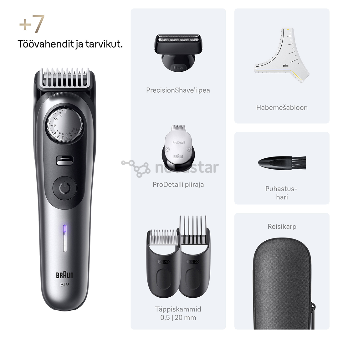 Barzdaskutė Braun Series 9, pilka/juoda
