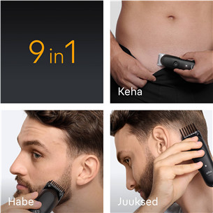 Plaukų kirpimo mašinėlė Braun Series 5, 9-in-1, juoda