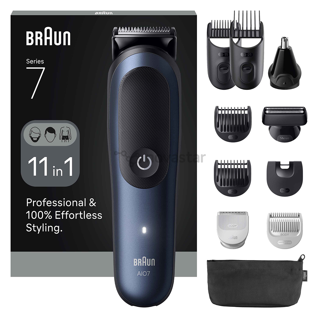 Plaukų kirpimo mašinėlė Braun Series 7, 11-in-1, tamsiai mėlyna