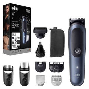 Plaukų kirpimo mašinėlė Braun Series 7, 11-in-1, tamsiai mėlyna