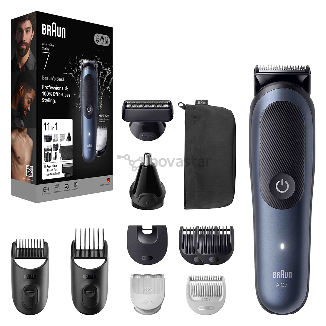 Plaukų kirpimo mašinėlė Braun Series 7, 11-in-1, tamsiai mėlyna