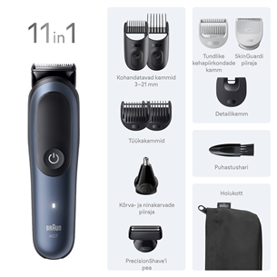 Plaukų kirpimo mašinėlė Braun Series 7, 11-in-1, tamsiai mėlyna