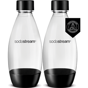 Buteliai gazuoto vandens gaminimo aparatui Soda Stream, 2 x 0,5, L, juodi 1748223770