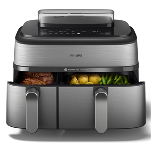 Philips 5000 Series Dual Basket Airfryer, 9 L, 2750 W, silver - Air fryer