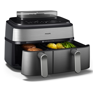 Philips 5000 Series Dual Basket Airfryer, 9 L, 2750 W, silver - Air fryer