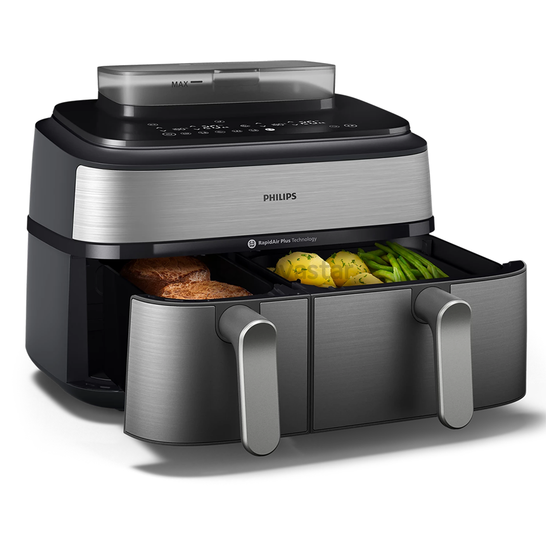 Philips 5000 Series Dual Basket Airfryer, 9 L, 2750 W, silver - Air fryer