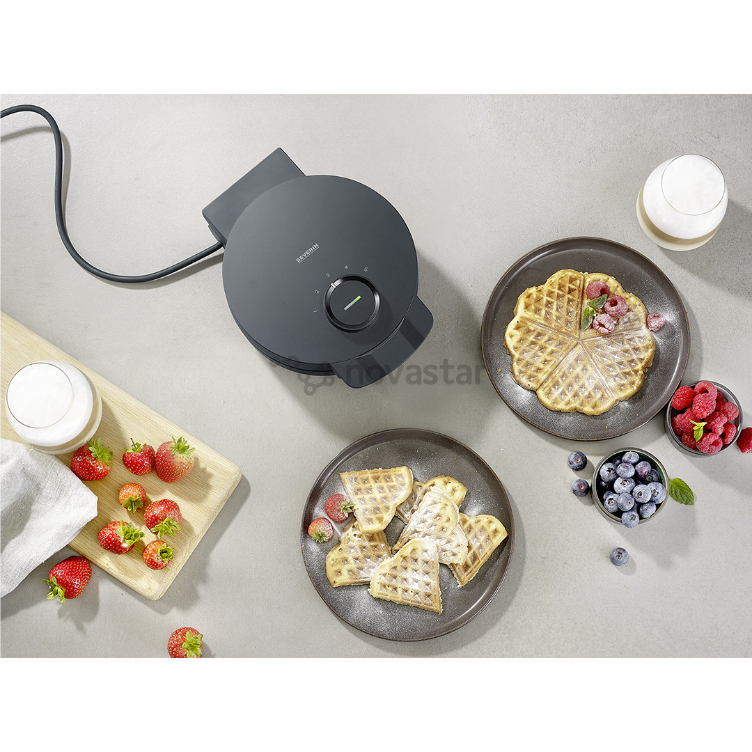 Severin, 1000 W, black - Waffle maker