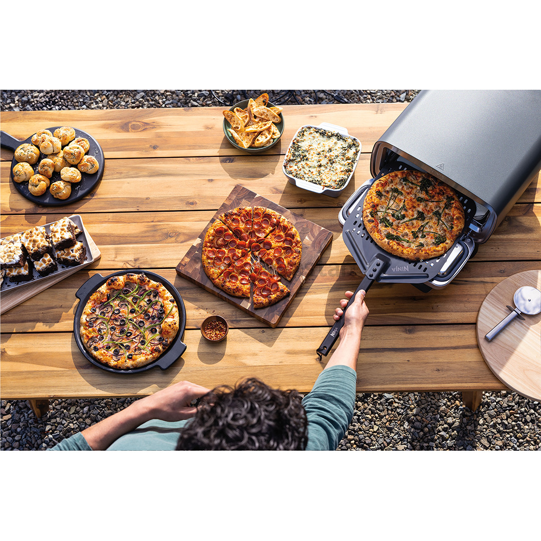 Elektrinė lauko krosnelė ir karšto oro gruzdintuvė Ninja Artisan, pilka