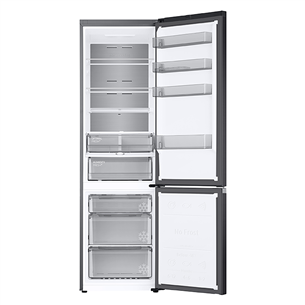 Samsung, NoFrost, 390 L, 203 cm, matte black - Šaldytuvas - Prekė su defektu