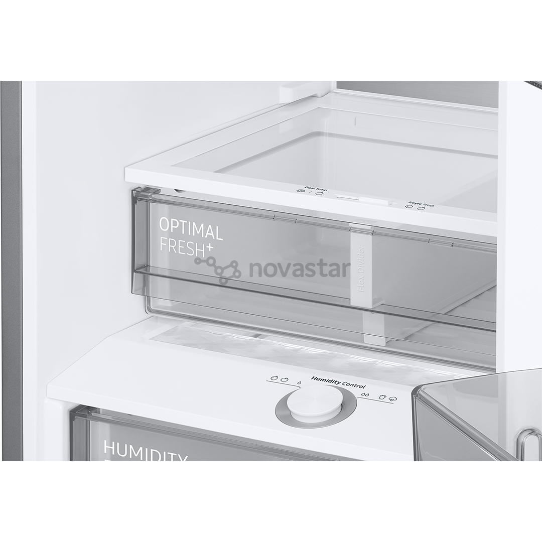 Samsung, NoFrost, 390 L, 203 cm, matte black - Šaldytuvas - Prekė su defektu