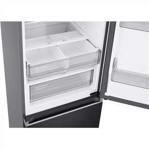 Samsung, NoFrost, 390 L, 203 cm, matte black - Šaldytuvas - Prekė su defektu