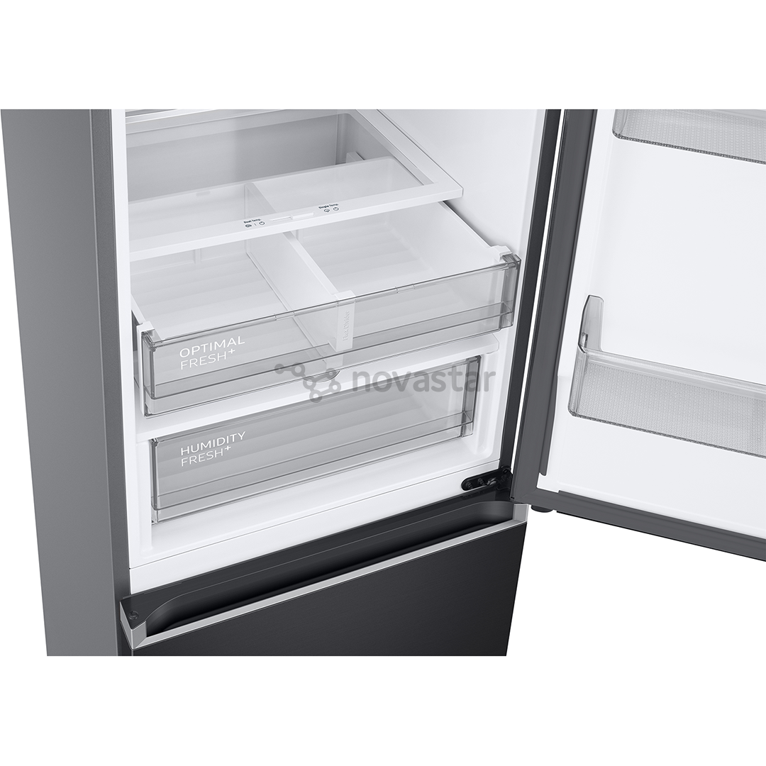 Samsung, NoFrost, 390 L, 203 cm, matte black - Šaldytuvas - Prekė su defektu