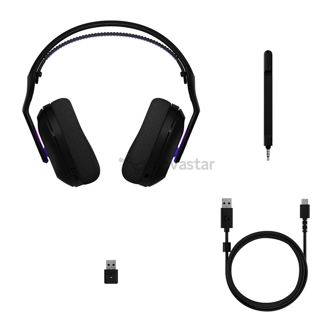 Belaidės ausinės Logitech G522 Lightspeed, juodos