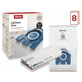Miele HyClean Pure Allergy XL pakuotė, 8 vnt. - Dulkių siurblių maišeliai + HEPA AirClean filtras