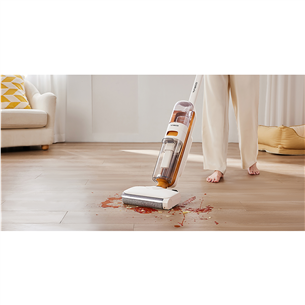 Belaidis plaunantis siurblys Tinceo iFLOOR Y2 Plus, Wet & Dry, baltas/oranžinis