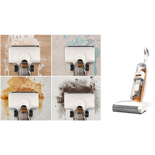 Belaidis plaunantis siurblys Tinceo iFLOOR Y2 Plus, Wet & Dry, baltas/oranžinis