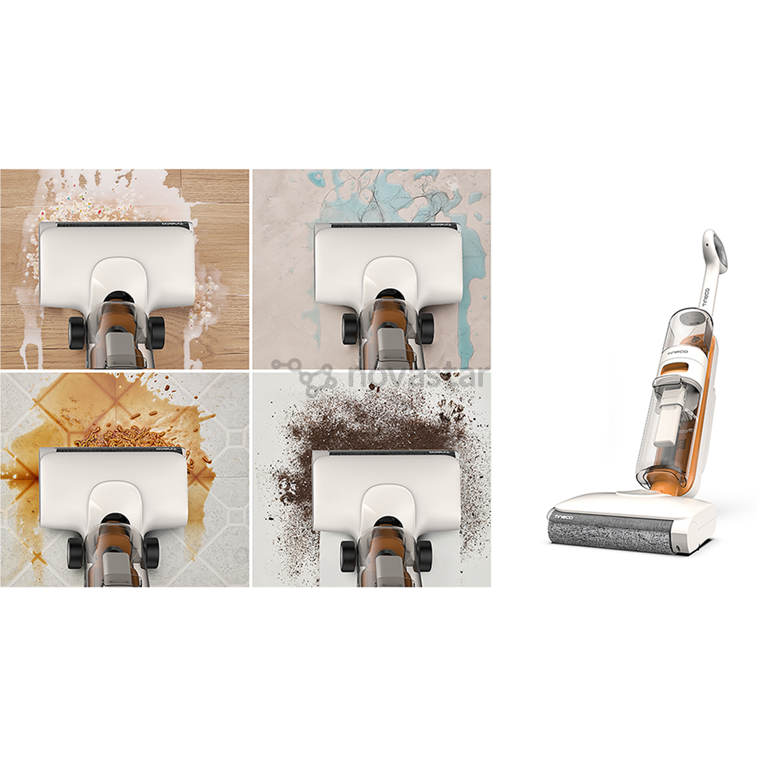 Belaidis plaunantis siurblys Tinceo iFLOOR Y2 Plus, Wet & Dry, baltas/oranžinis