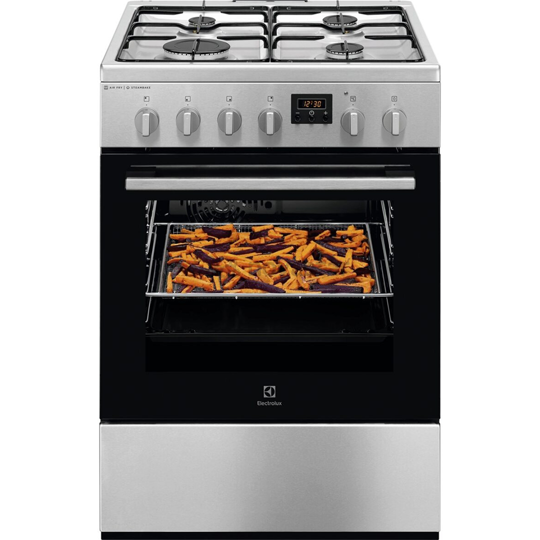 Electrolux Steambake, 58 L, width 60 cm, stainless steel - Gas cooker with electric oven