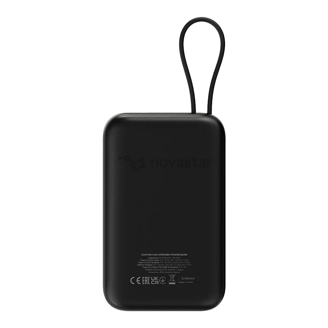Canyon OnPower 101, 10 000 mAh, juoda - Išorinė baterija