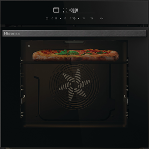 Įmontuojama orkaitė Hisense, 77 L, pirolizinio valymo, juoda HO66FPIZZACHEF
