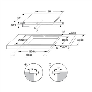 Hisense, width 59.5 cm, frameless, black - Built-in induction hob