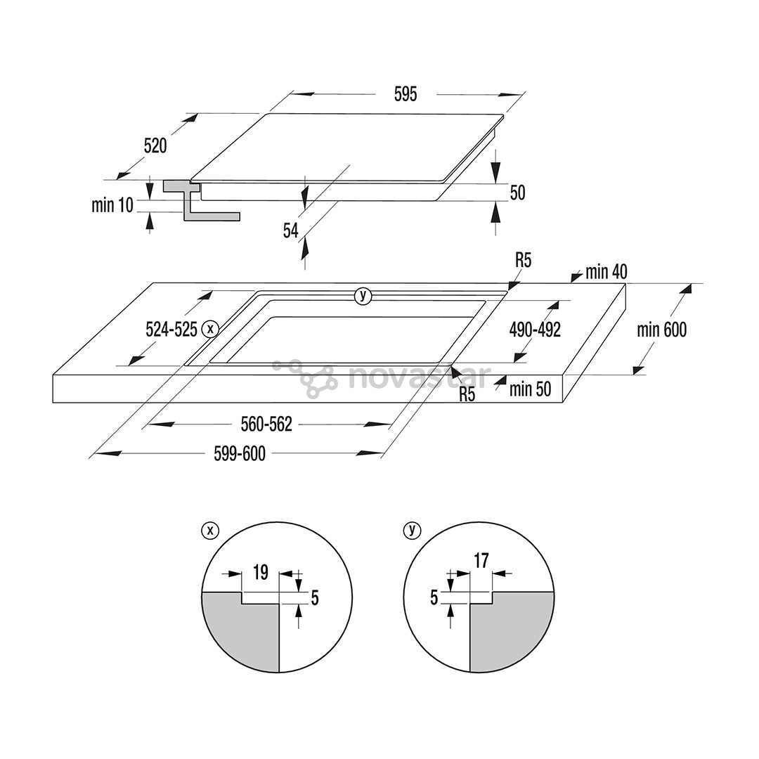 Hisense, width 59.5 cm, frameless, black - Built-in induction hob