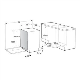 Hisense, 16 komplektų talpa - Įmontuojama indaplovė
