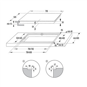 Hisense, width 79,5 cm, black - Built-in induction hob