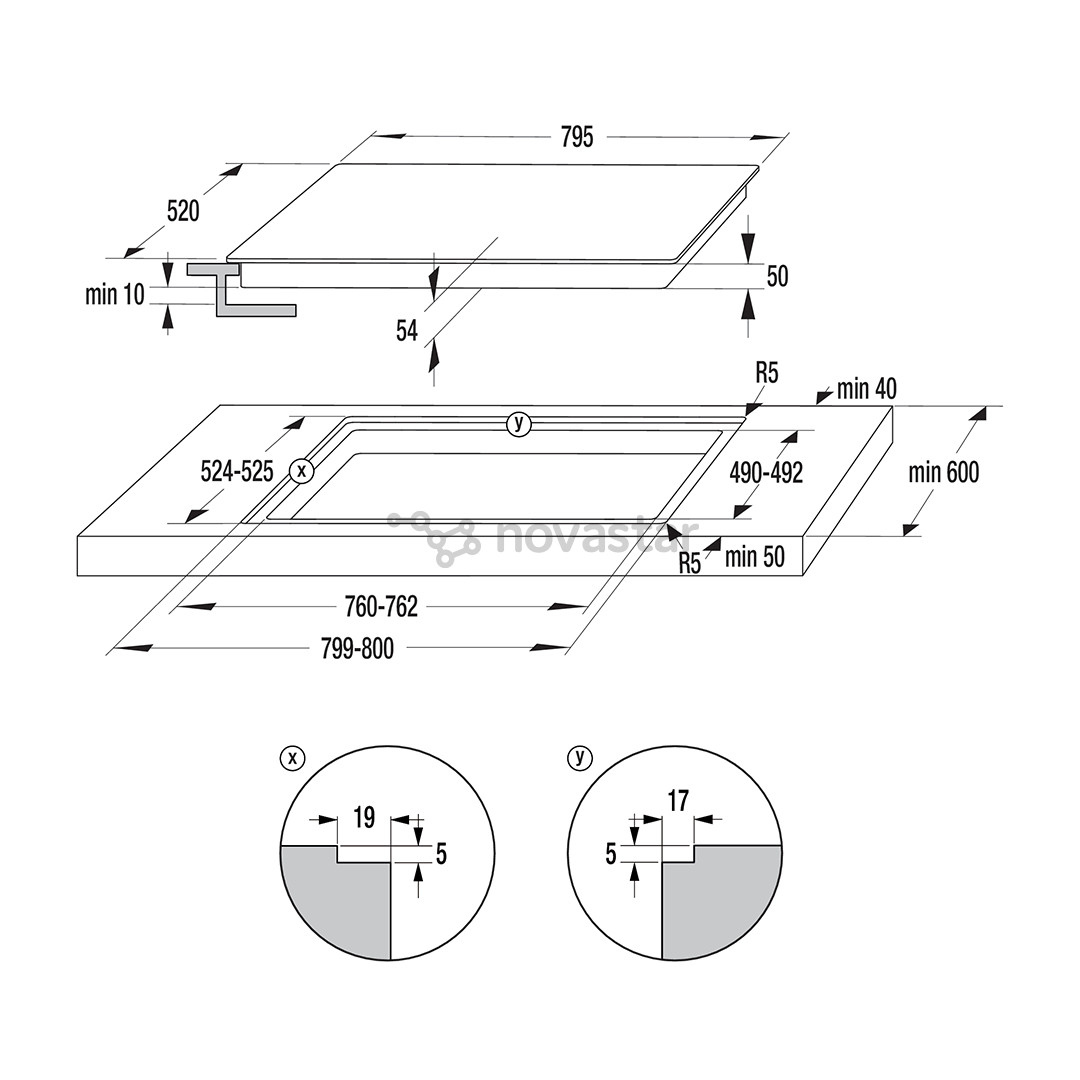 Hisense, width 79,5 cm, black - Built-in induction hob