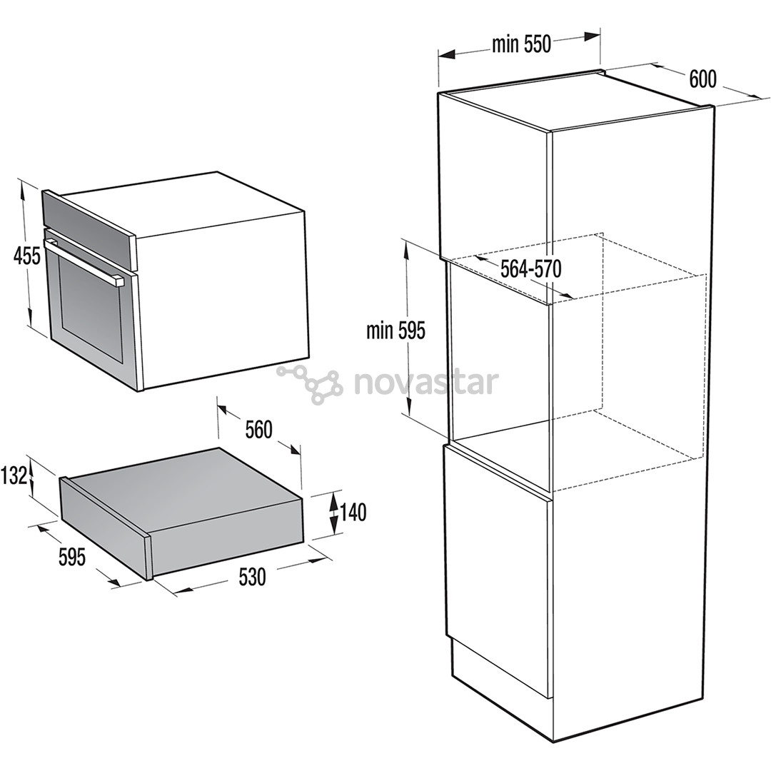 Hisense, juodas - Įmontuojamas pašildymo stalčius