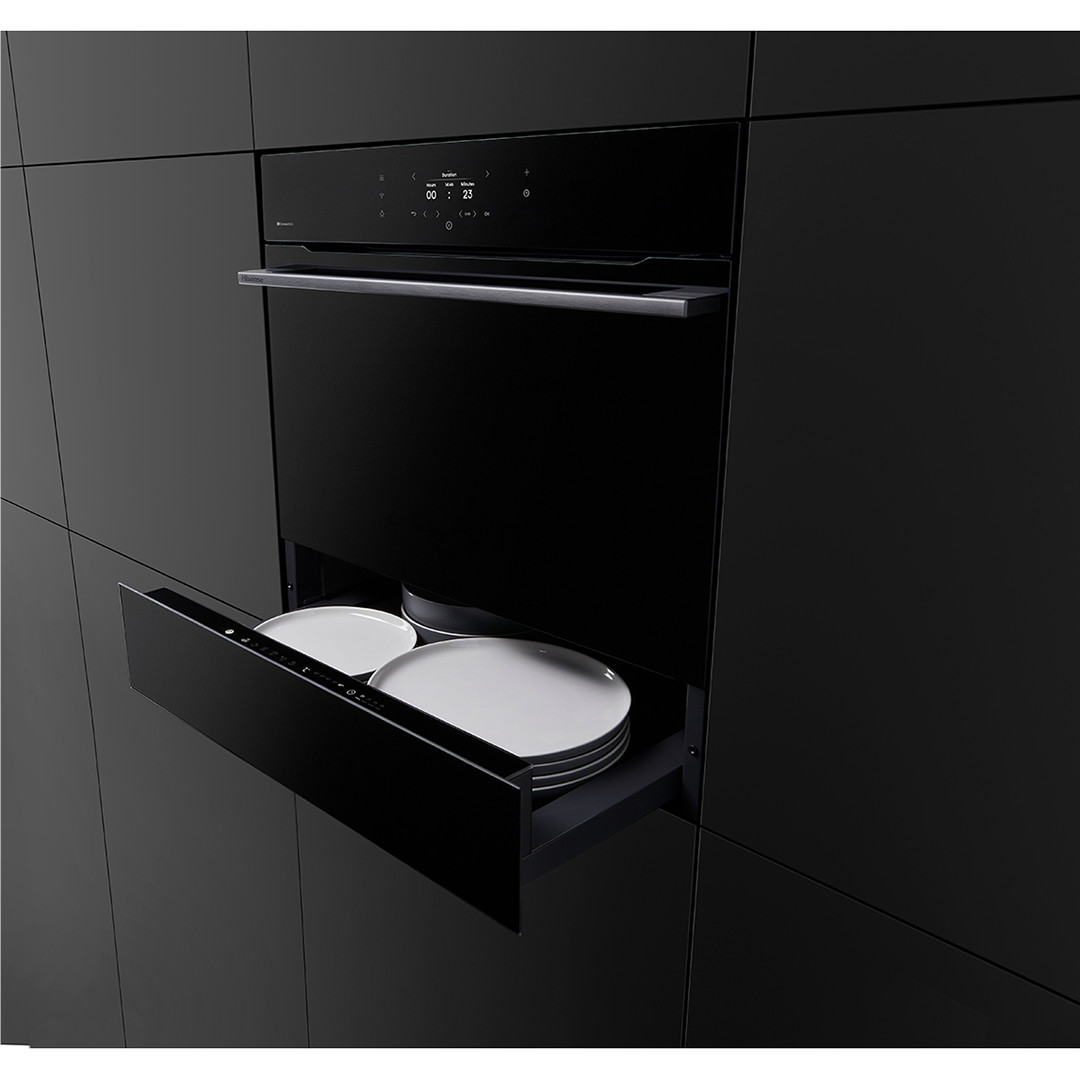 Hisense, juodas - Įmontuojamas pašildymo stalčius