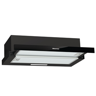 Hisense, 450 m³/val., plotis 60 cm, juodas - Įmontuojamas gartraukis