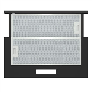 Hisense, 450 m³/h, width 60 cm, black - Built-in cooker hood