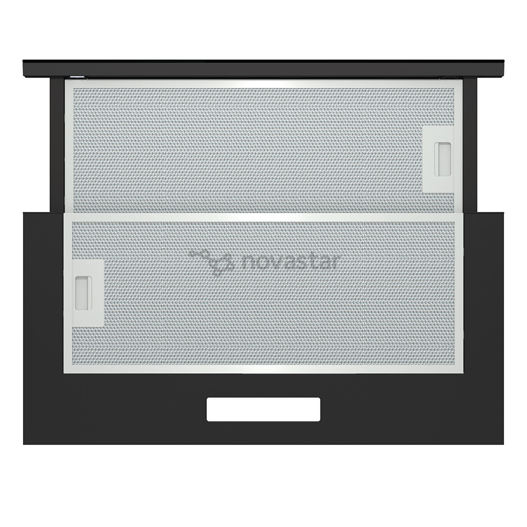 Hisense, 450 m³/h, width 60 cm, black - Built-in cooker hood