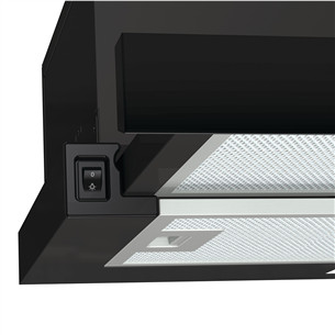 Hisense, 450 m³/h, width 60 cm, black - Built-in cooker hood