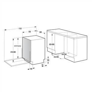 Hisense, 16 komplektų talpa - Įmontuojama indaplovė