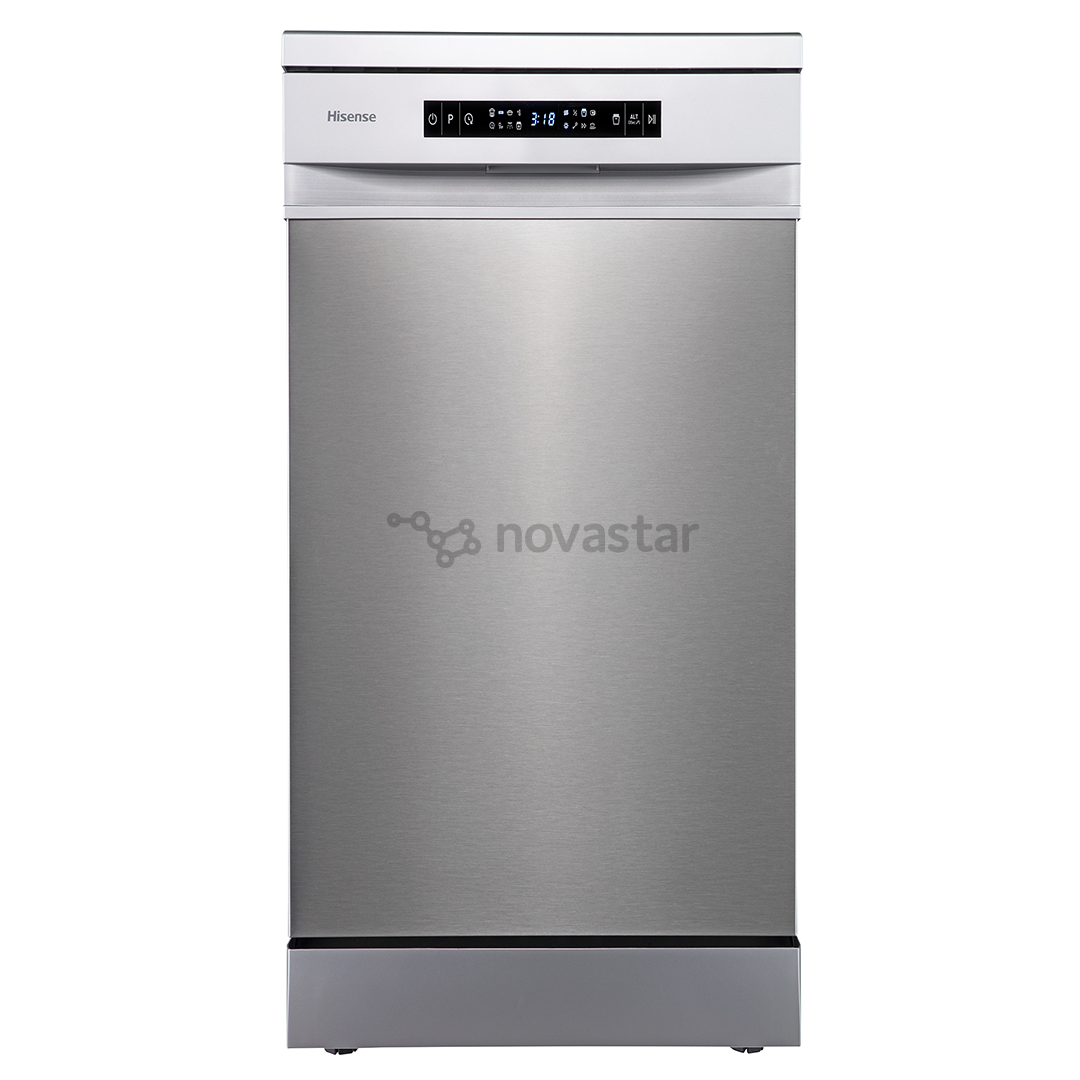 Hisense, 11 place settings, width 44,8 cm, grey - Free standing dishwasher