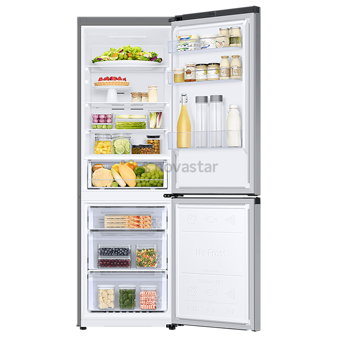 Samsung, No Frost, 344 L, aukštis 186 cm, sidabro spalvos - Šaldytuvas