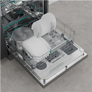 Hisense, 16 place settings, width 60 cm, grey - Free standing dishwasher