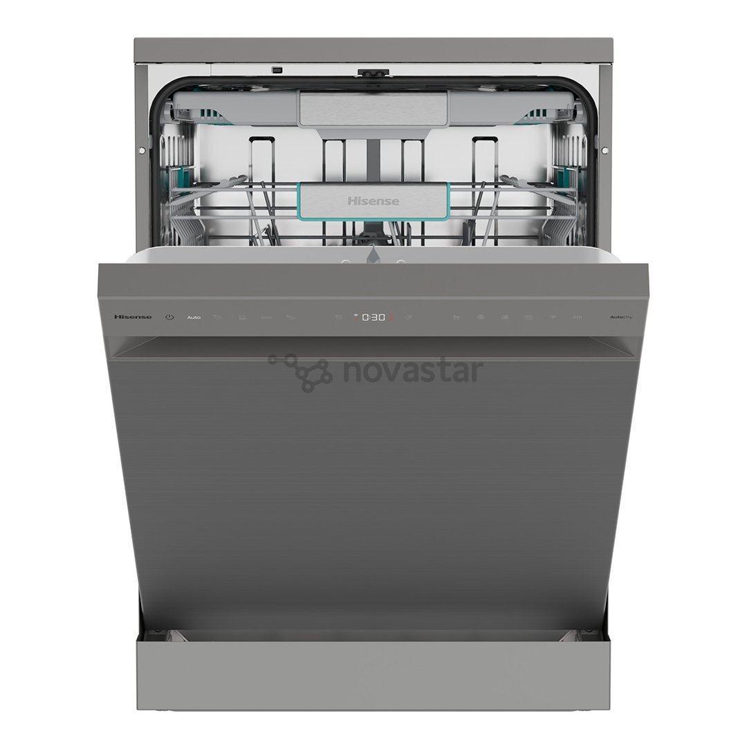 Hisense, 16 place settings, width 60 cm, grey - Free standing dishwasher